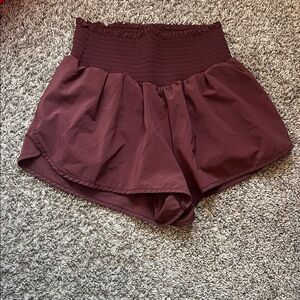 Aerie High-Waisted Maroon Shorts